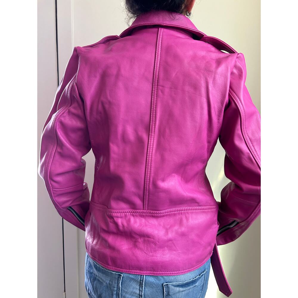 Needle & Thread Pink Motto Leather Jacket — image 4 of 7